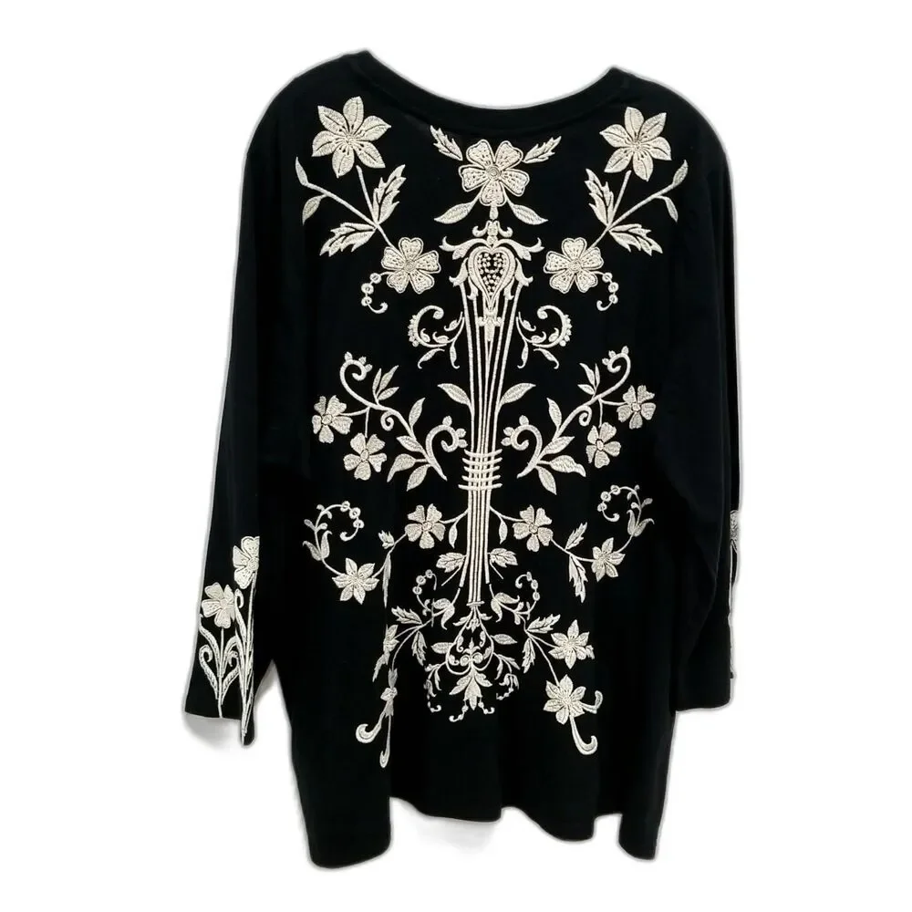 Johnny Was Talithia Cotton Crew Neck - Size 2X - Picture 4 of 7
